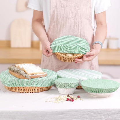 Reusable Bowl Covers, 5 Size Stretch Cloth Bowl Covers for Bread Proofing, cloth Fabric bowl Cover for Food Fruits Leftover (Q)