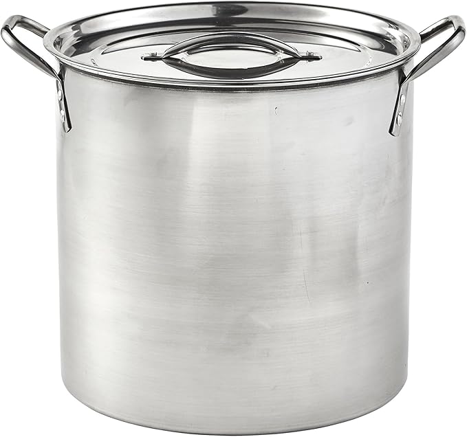 IMUSA 16Qt Stainless Steel Stock Pot with Lid, Large Cooking Pot for Soups, Boiling Seafood, Pasta, Stews, and Family Meals by VisitIMUSA