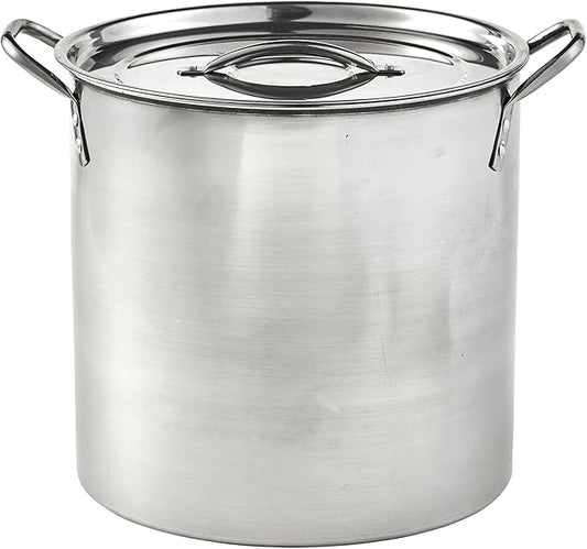 IMUSA 16Qt Stainless Steel Stock Pot with Lid, Large Cooking Pot for Soups, Boiling Seafood, Pasta, Stews, and Family Meals by VisitIMUSA