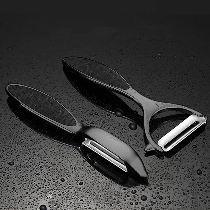 Vegetable Peeler, Potato Peelers for Kitchen Stainless Steel Multi-function Set Fruit Peeler For Kitchen and Household Tools Y & I Shape Swivel Blades with ​2 Orange Citrus Peelers(Black) - Image 6