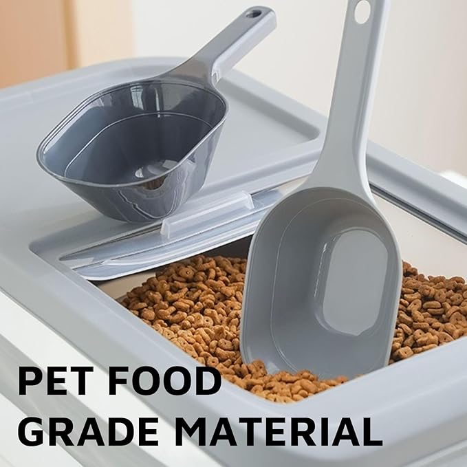 2 PACK 1 Cup Capacity Dog and Cat Plastic Pet Food Scoop with 1/2 Cup Lines