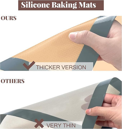 Silicone Baking Mat, 3 Pack Reusable Baking Sheet, Non-Stick ＆ Food Safe Silicone Mats for Baking for Making Cookies Macaroons Bread, Baking Supplies ＆ Accessories - Image 7