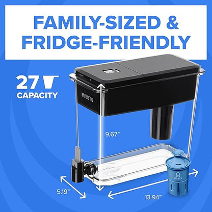 Brita 27 Cup Water Filter Dispenser with Elite Filter, NSF Certified to Remove 99% of Lead, Reduces 30 Contaminants Including Microplastics, Mercury & Chlorine, SmartLight Indicator, BPA-Free, Black - Image 7