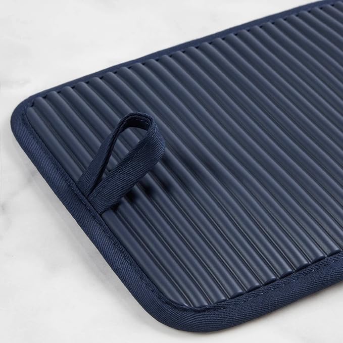 KitchenAid Ribbed Soft Silicone Pot Holder 2-Pack Set, Ink Blue, 7"x9" - Image 5