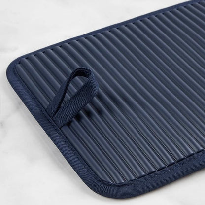 KitchenAid Ribbed Soft Silicone Pot Holder 2-Pack Set, Ink Blue, 7"x9" - Image 5