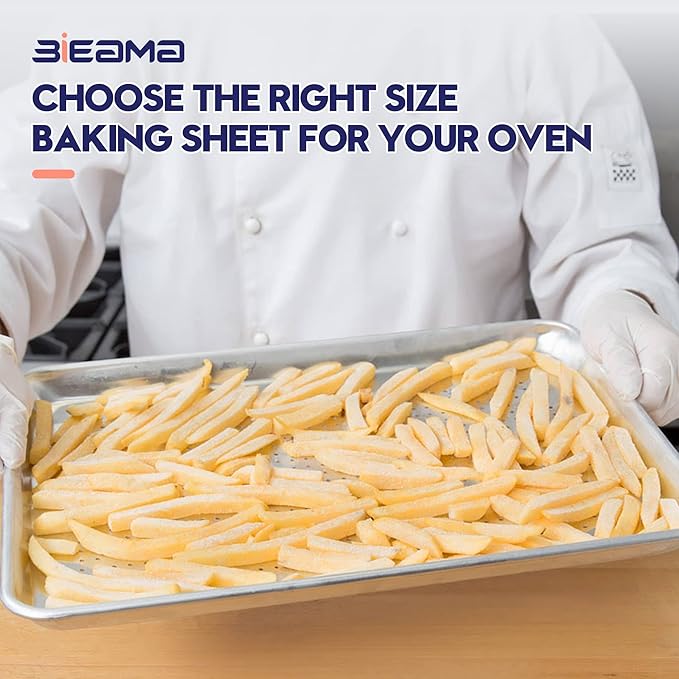 BIEAMA 12 Pack Half Size 18" x 13" Aluminum Baking Sheet Pan Perforated, Commercial Bakery Equipment Cookie Sheets, NSF Approved Baking Tray - Image 7
