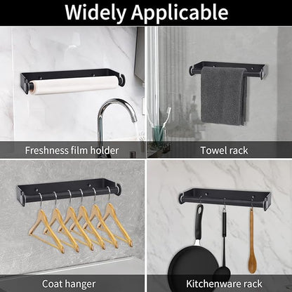 Under Cabinet Paper Towel Holder, Adhesive or Drill Mount Paper Towel Holder, Wall Mount Paper Towel Holders for Kitchen or Bathroom (Black) 2 Pack - Image 4