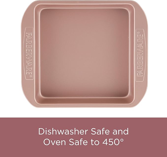 Farberware Nonstick Bakeware 10-Inch x 15-Inch Cookie Pan, Metal Baking Pan, Rose Gold
