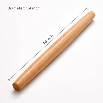 French Rolling Pin for Dough - Fulimax 16" Classic Wood Rolling Pins for Baking, Dough Roller for Fondant Pizza Pie Crust Cookie Pastry Pasta, Kitchen Baking Supplies, Beech Wood - Image 7