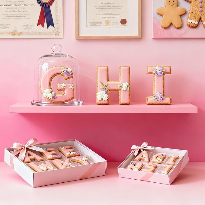 Letter Cookie Cutters Shapes Large 3 Inch - 26 Pcs Stainless Steel Alphabet Letter Cookie Cutter Set Fondant Biscuit Fruit Dough Mold Tools for Sandwich, Birthday, Christmas, and Holiday Party
