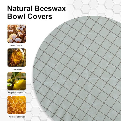 Reusable Bowl Covers for Bread Proofing（2 Large）- Cotton Beeswax Bowl Covers Reusable with Elastic Rim, Sourdough Bowl Cover for Food Storage and Food Preservation (10INCH)(tartan)