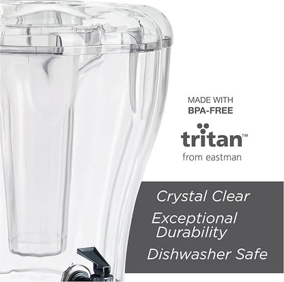 Buddeez 3.5 Gallon Clear Drink Dispenser - Built In Ice Cone and Spigot for Easy Pouring - Party-Perfect Serving Station with Chalk Board Tag - Image 5