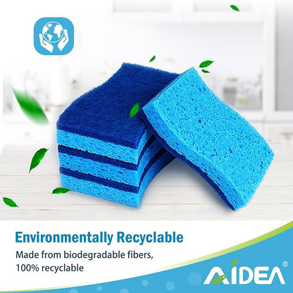 AIDEA Sponges Kitchen, Non Scratch Scrub Sponge, 6Count, Sponges for Non Stick Cookware, Cleaning Sponge for Dishes, Cleans Fast Without Scratching, Cleaning Power for Kitchen, Bathroom, Household - Image 7
