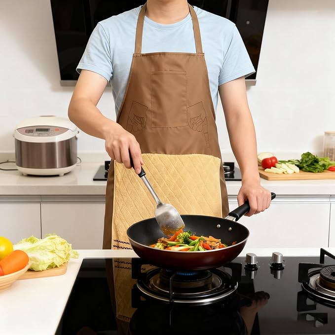 New Chef's Prank Apron, Creative Prank Apron for Men, Brown, One Size Fits Most, Surprise Pocket, Gag Gift, Cooking, BBQs, Prank Costume