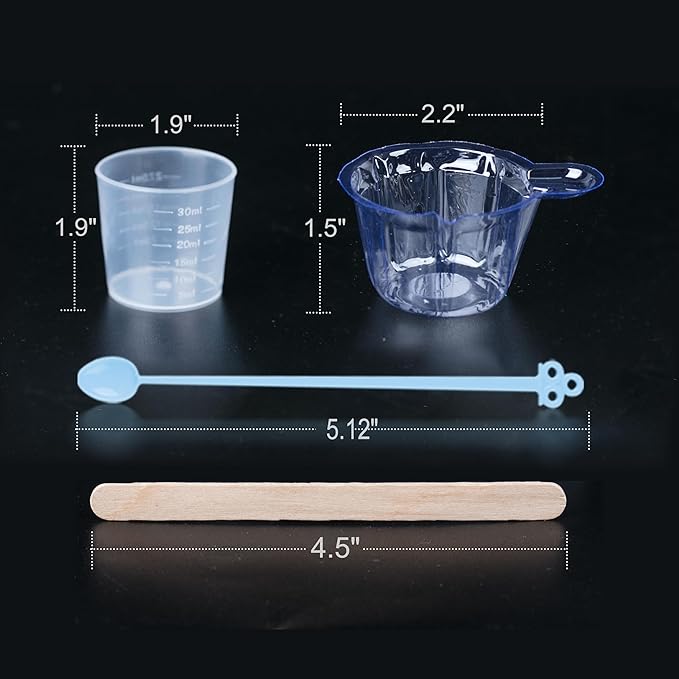 LET'S RESIN Epoxy Mixing Cups Kit,200Pcs, Plastic, 30ml Disposable Measuring Cups,50 Wooden Stirring Sticks for Paint Mixing, Jewelry Making - Image 2
