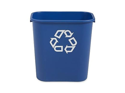 Rubbermaid Commercial Products Deskside Recycling Can, 7-Gallon/28-Quart, Blue Recycling Symbol, Plastic, for Bedroom/Bathroom/Office/Under Desk/Sink by RubbermaidCommercialProducts