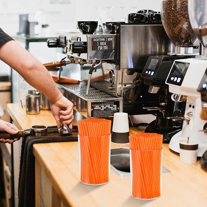 500 Pcs Neon Orange Coffee Stir Sticks Set Acrylic Stir Stick Holder Heather Orange Coffee Stirrers Holder Cocktail Straws for Coffee Bar Party Thanksgiving - Image 7