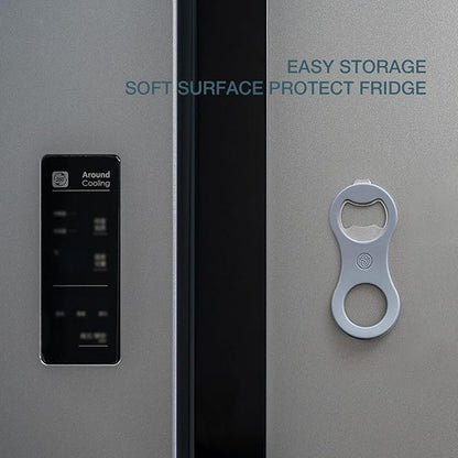 2 in 1 Magnetic Beer Bottle Opener for Refrigerator and RV with Cap Catcher, Soft Touch Silicone Surface Protect Fridge, Pop Can Soda Can Opener for Long Nails, Ideal Gift - Image 2