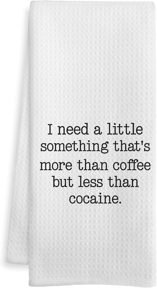 Funny Coffee Kitchen Towels, Gifts for Coffee Lovers Dish Tea Bar Towel, Funny Sarcastic Gifts Decorative Hand Towels for Kitchen Cafes Shop Decor, 16x24 Inch