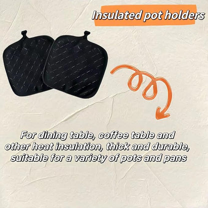 Oven Mitts and Pan Racks 4-Piece Set, Extended Kitchen Oven Mitts and Pan Racks, Heat Resistant 500 °F, Silicone Non-Slip Surface for Baking and Cooking (Black) - Image 3
