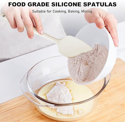 NileHome Silicone Spatula Set, 6 Pieces Food Grade Kitchen Utensils with Silicone Brush Heat Resistant Dishwasher Safe BPA-Free Rubber Spatula for Scraping, Baking, Cooking, Mixing-Ivory - Image 7