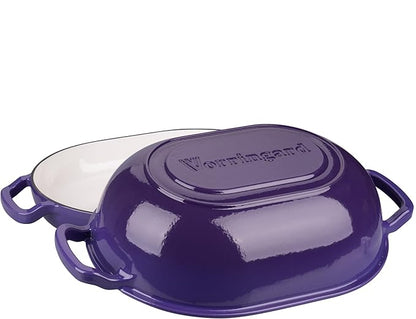 VORRINGARD Enameled Cast Iron Sourdough Bread Oven, Dutch Oven, Loaf Cast Iron Bread Pan for Homemade Bread Baking, Meatloaf Pan with Lid, 7QT, Purple - Image 4
