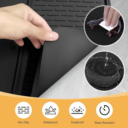 Silicone Coffee Mat,16''x16'' Coffee Bar Mat with Detachable Dish Drying Mat for Kitchen Countertops,Coffee Bar Accessories Fit Under Coffee Maker Coffee Machine Coffee Pot Espresso Machine Dish Rack - Image 7