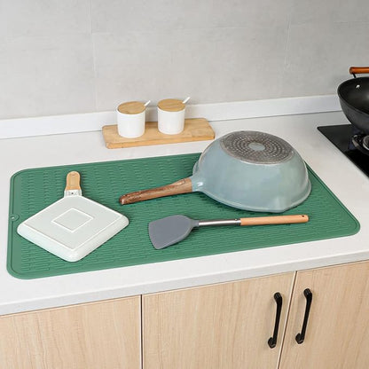 MicoYang Silicone Dish Drying Mat for Multiple Usage,Easy clean,Eco-friendly,Heat-resistant Silicone Mat for Kitchen Counter or Sink,Refrigerator or Drawer Liner Green 4XL 32 inches x 18 inches - Image 8