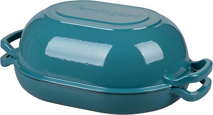 VORRINGARD Enameled Cast Iron Sourdough Bread Oven, Dutch Oven, Loaf Cast Iron Bread Pan for Homemade Bread Baking, Meatloaf Pan with Lid, 7QT, Bluegreen - Image 6