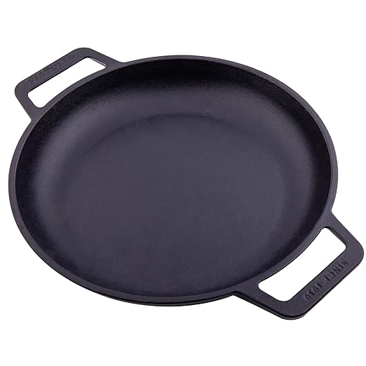 Victoria Cast Iron Round Skillet with Double Loop Handles, Made in Colombia, 10 Inches by VictoriaCastIron