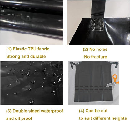 ELEBOX Waterproof Oil Proof Bib Apron Utility Apron Chemical Resistant Apron with Sleeve Work Apron Ultra Lightweight - Image 4