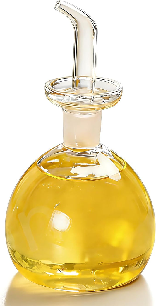 ELETON Cylindrical 28 oz Olive Oil Dispenser Bottle Glass with No Drip Spout -Olive Oil & Vinegar Dispenser Glass Cruet Decanter- Glassware Seal Handicraft Easy Clean Drip Free Bottles for Kitchen