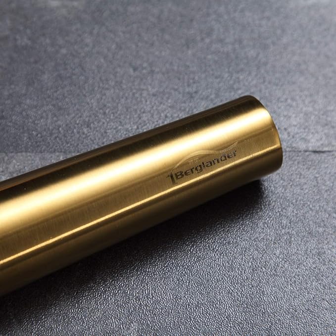 Berglander Gold Rolling Pin, 16.7 Inches Stainless Steel Matte Finish With Gold Titanium Plating Rolling Pin For Baking, Pizza, Dough, Pie, Cookie, Essential Kitchen Utensil Gift Ideas For Bakers. - Image 4
