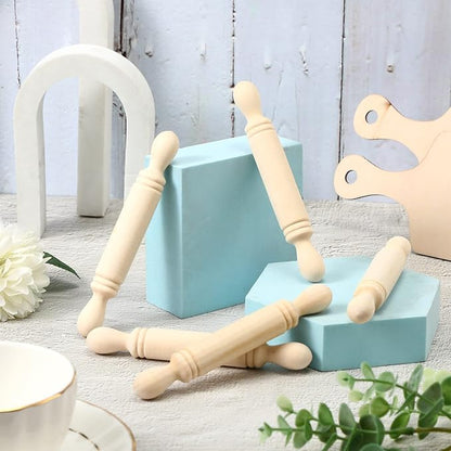 20 Pieces Mini Rolling Pin for Crafts 5.5 Inches Long Wooden Dough Roller Small Wooden Rolling Pins for Kids Children Home Kitchen Fondant Pastry Pizza Crafting Baking and Imaginative Play - Image 7
