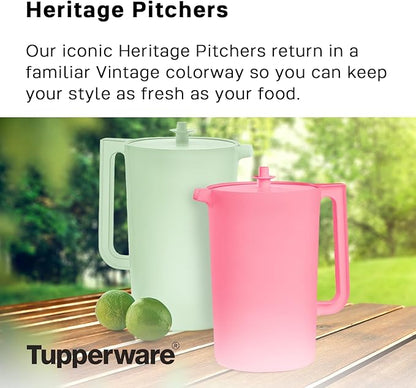 Tupperware Heritage 1 Gallon Pitcher in Soft Candy, Dishwasher Safe and BPA Free