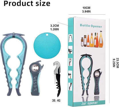 Bottle Opener for Arthritic Hand,Jar Opener for Old People, Children, Women, Those with Weak Hands,Multifunctional Kitchen Gadgets (04-Blue) - Image 6