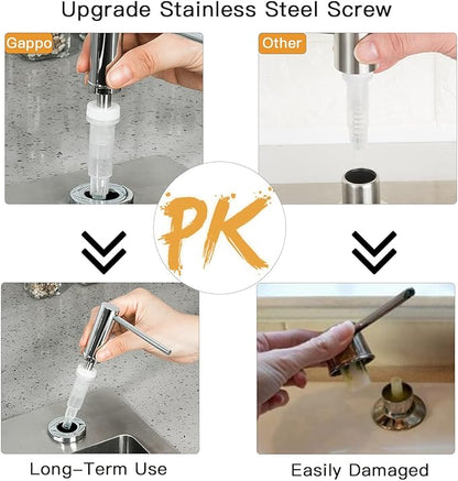 Soap Dispenser for Kitchen Sink Polished Chrome GAPPO Stainless Steel Countertop Pump Hand Lotion Built in Bottlend Lotion Built in Bottle - Image 3