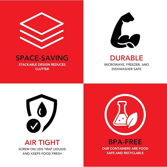 Stock Your Home 8oz Plastic Containers with Twist Top Lids (4 Pack), 1 Cup Small Freezer Containers for Leftover Food, Airtight Reusable Soup Containers with Lids, Microwave and Dishwasher Safe - Image 4