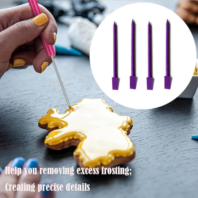 Cookie Scribes,Cookie Scraper Set of 6 Tool for Cookies Decorating,Purple
