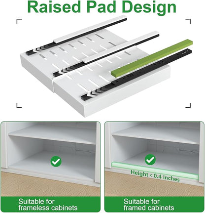 PAKETA 1 Pack Expandable Pull Out Cabinet Organizer, 21'' Deep Pull Out Drawers for Cabinets, Upgrade 3 Slide Rails Sliding Drawers for Cabinet with Adhesive Nano Film (White) - Image 4