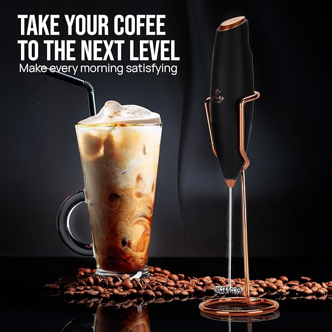 Zulay Kitchen Executive Series Luxury Gift Milk Frother with 4 Duracell Batteries – Handheld Electric Foam Maker for Coffee, Lattes & Hot Chocolate – Deluxe Finish, Ultimate Gift for Coffee Lovers - Image 8