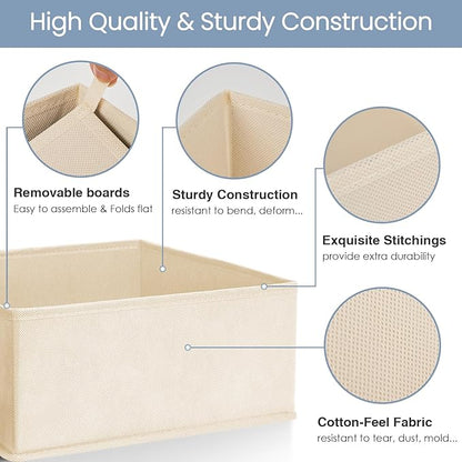 Criusia Drawer Organizer Clothes,16 Pack Underwear Drawer Organizers, Foldable Closet Organizers and Storage Dresser Drawer Dividers Clothing Organizer for Clothes, Socks, Scarves, Bra, Ties (Beige) - Image 4