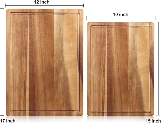 Solid Acacia Wood Cutting Boards for Kitchen Decor Wooden Charcuterie Board Meat Cheese Boards Butcher Block Pizza Bread Serving Board Hardwood Chopping Board Non Toxic Teak Small Cutting Boards - Image 7