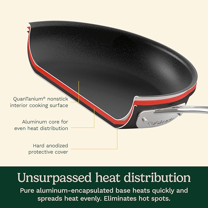 Cuisinart 17-Piece Pots and Pans Set, Non Stick Hard Anodized Cookware Set, Compatible with Electric, Gas Cooktops, Dishwasher Safe, Oven Safe Pot Set, Cool Grip Handles, Aluminum Core for Even Heat - Image 6