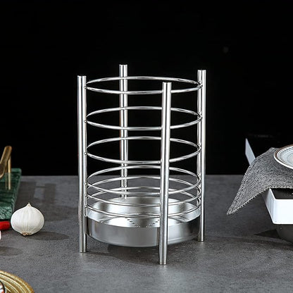 Kitchen Utensil Holder for Kitchen Counter, Stainless Steel Utensil Crocks, Utensil Storage Caddy Organizer, Cooking Utensil Holder, kitchen tools, Easy Cleaning (Silver/7.4''x5.2'') - Image 3