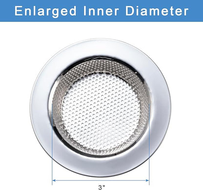 Honmein 3 Pcs Sink Strainer for Most Kitchen Sink Drain Basket, Upgraded Double-Layer Safe Design Kitchen Sink Strainer (Outer Diameter 4.5 Inch) - Image 5