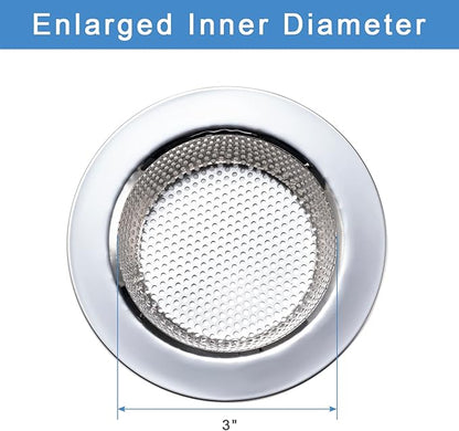 Honmein 2 Pcs Sink Strainer for Most Kitchen Sink Drain Basket, Upgraded Double-Layer Safe Design Kitchen Sink Strainer (Outer Diameter 4.5 Inch) - Image 5