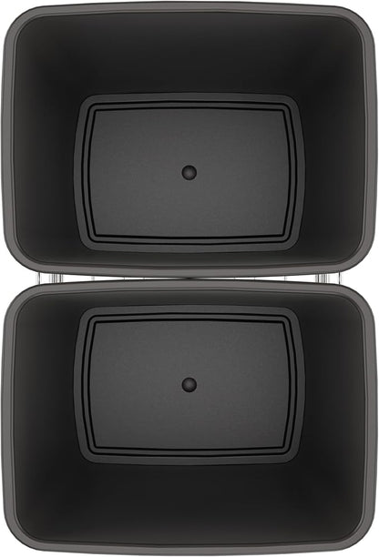Rev-A-Shelf RV-18KD-13C-S Double Pullout Trash Can for Kitchen Cabinets 35 Quart Garbage Recycling Bin on Full Extension Slides, Gray