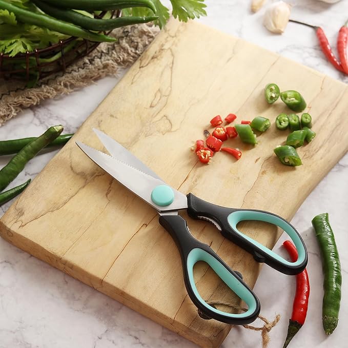 Mr. Pen- All Purpose Kitchen Shears with Protective Sheath, 8 Inch, Dishwasher Safe, Stainless Steel Food Scissors with Micro-Serrated Blades, Soft Grip Comfort Handle, Durable Utility Kitchen Shears - Image 5