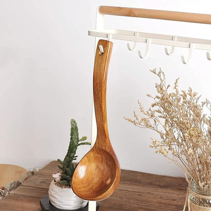 Wooden Spatula,Slotted Turner,Soup Ladle,Long Handle Utensils Set,Handmade for Kitchen Cookware (Wooden Utensil 4 Sets) - Image 3